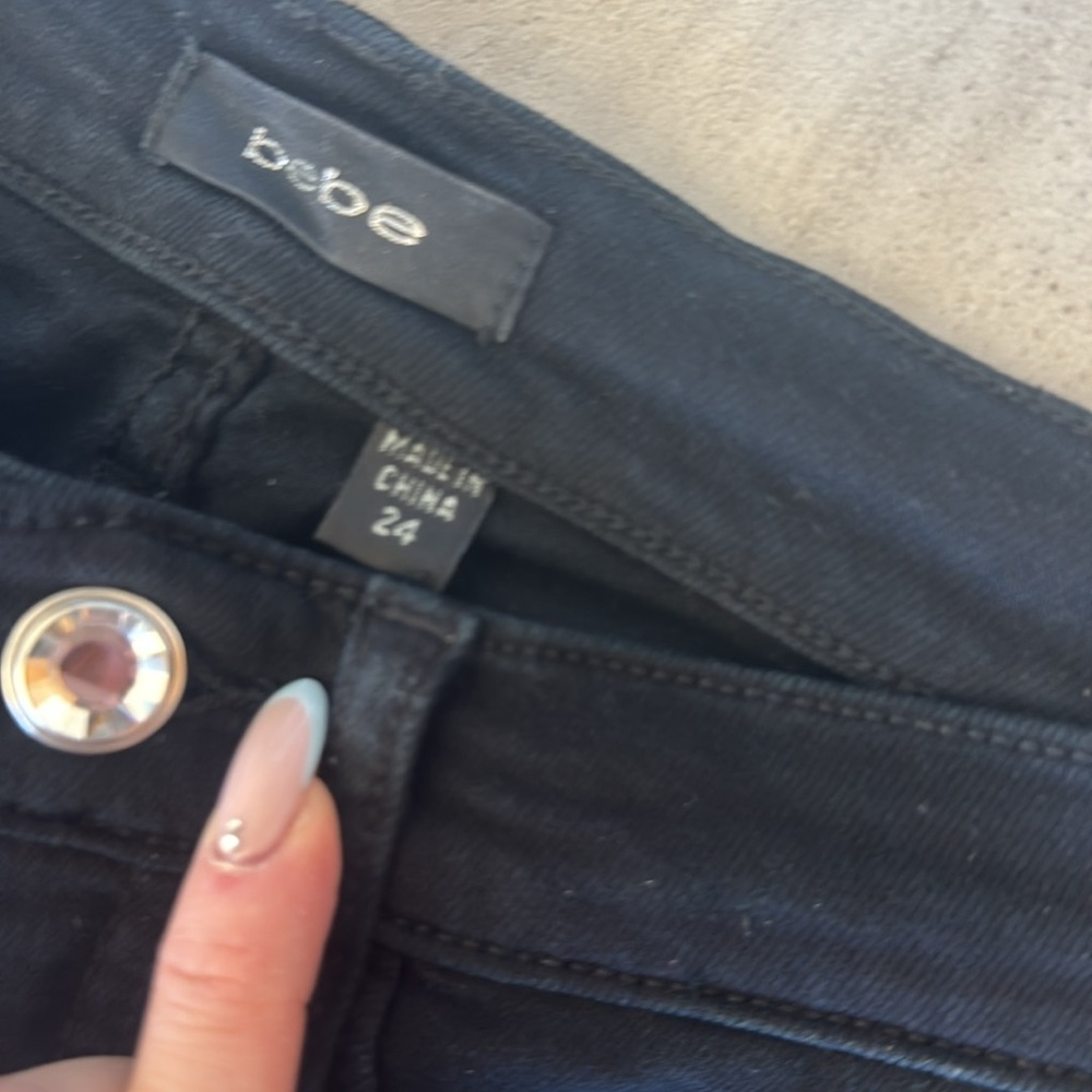 Bebe Rhinestone Skinny Jeans - Picture 5 of 6